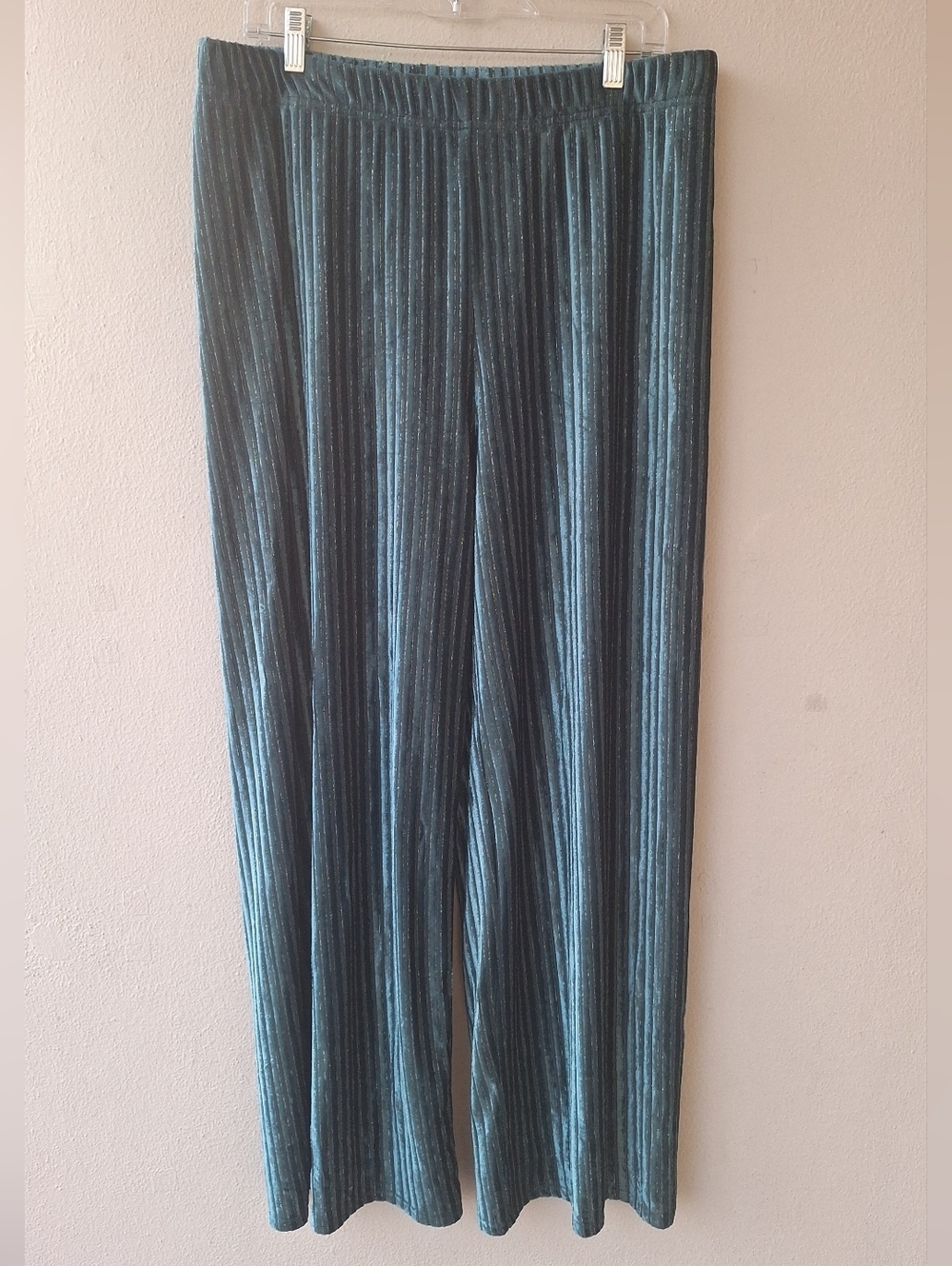 House Of Harlow 1960 Women's Hi-Rise Pull On Flare Pants Lined Dark Teal Size L - Picture 2 of 10